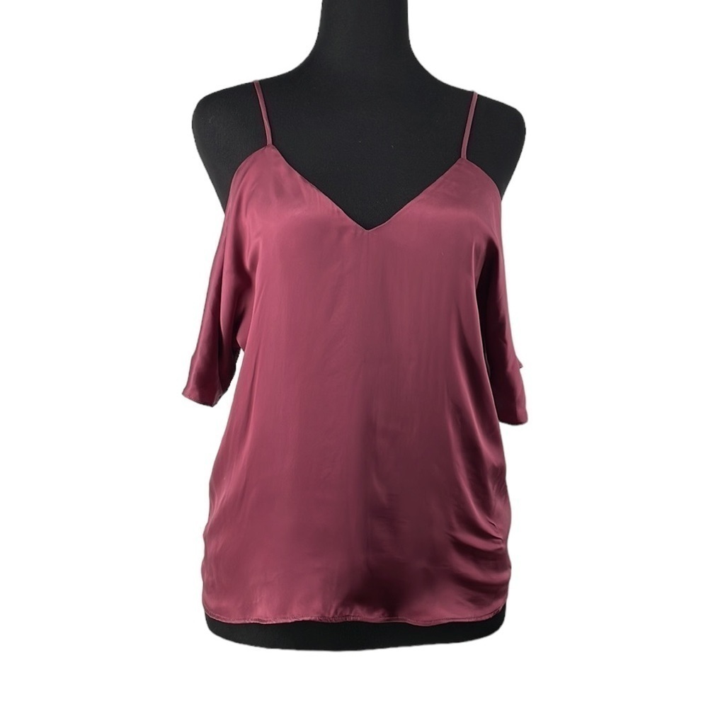 Aritzia Wilfred DRAVEIL BLOUSE pink off the shoulder sexy night out top sz xs